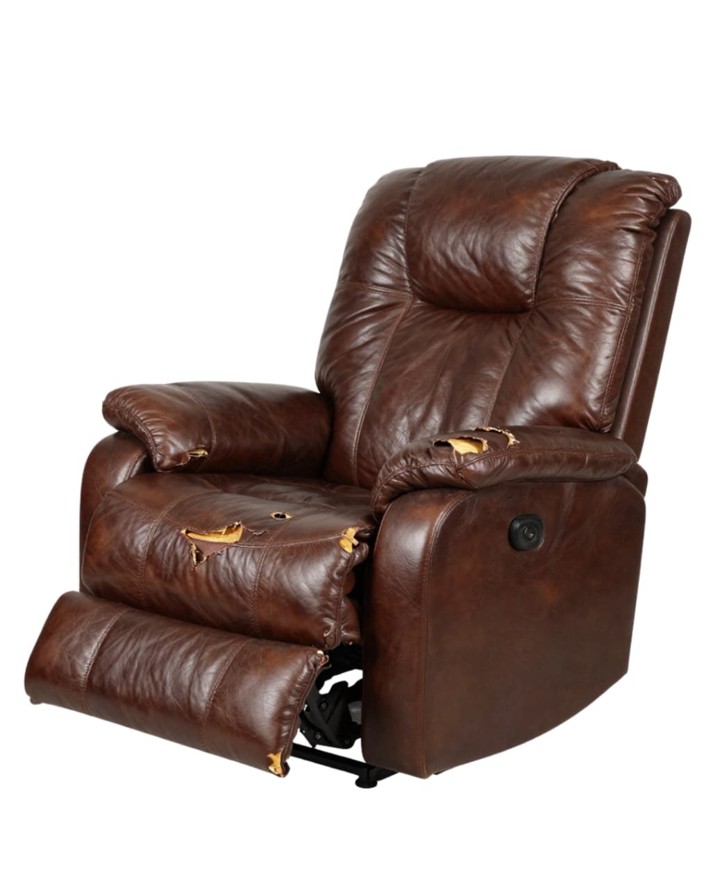 Worn recliner before repair
