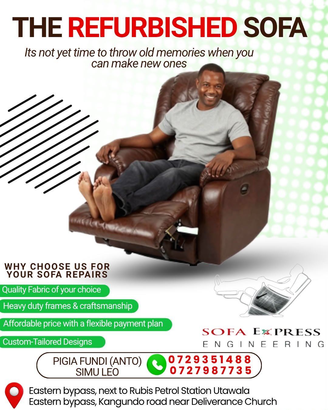 Craftsman restoring furniture at Sofa Express Engineering workshop